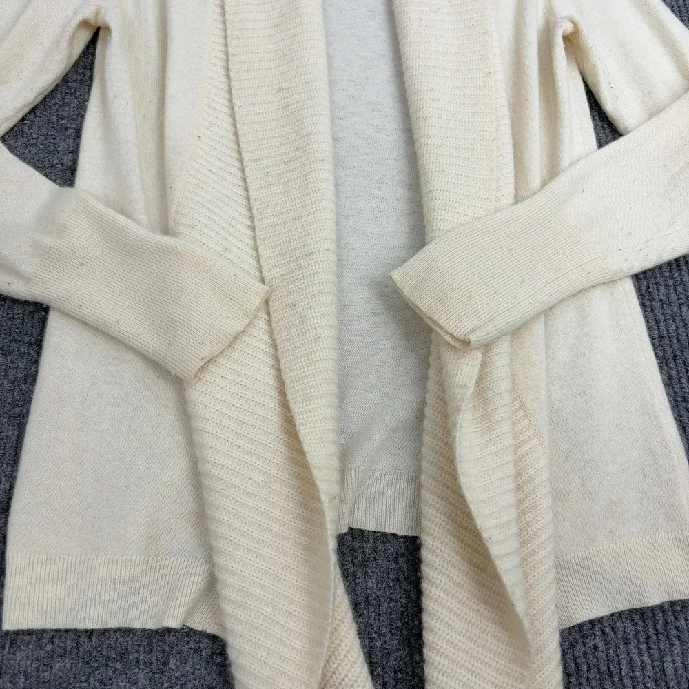 Banana Republic Cardigan Womens‎ S Snow White Wool Cashmere Open Front Draped